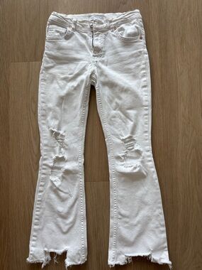 Zara kids White Distressed Flared Jeans size 11-12
